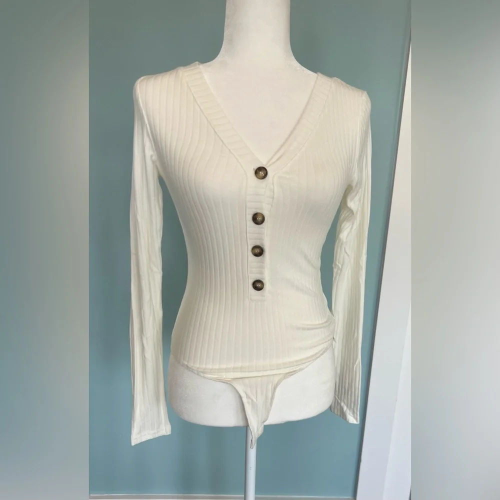 Buddy Love Size XS Holly Long Sleeve Button Up Bodysuit NWT - Picture 4 of 8